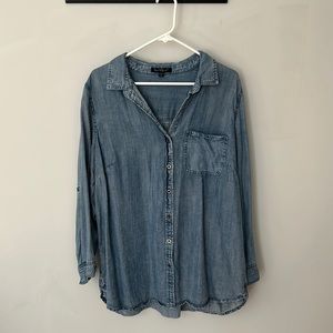 Soft Tencel material, 1X women’s button down shirt